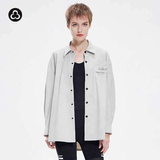 TITIKA秋冬新款休闲衬衫女时尚气质运动防泼水宽松长款外套31110 商品图0