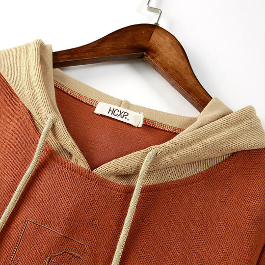 连帽拼接长袖套头卫衣，宽松韩版刺绣上衣GRM-D2689 商品图3