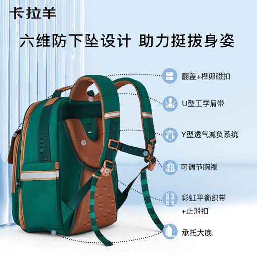 【云朵书包】卡拉羊六维减负18L/20L小学生1-6年级云朵书包 迷雾森林 CX2191+CX2654 商品图2