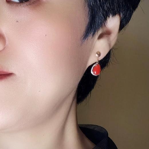 18k镶嵌天然深海有机珠宝耳钉 商品图5