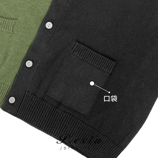 04-2潘依绣丁丁宠粉PanYiXiu/潘依绣秋冬新款韩系复古拼色宽松慵懒针织外套 ZZ0269 商品图3