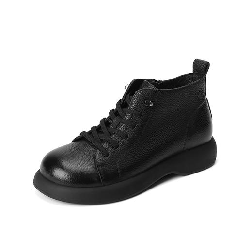 西村名物2023秋季新品复古尖头粗跟裸靴系带短靴马丁靴X23DS45471 商品图4