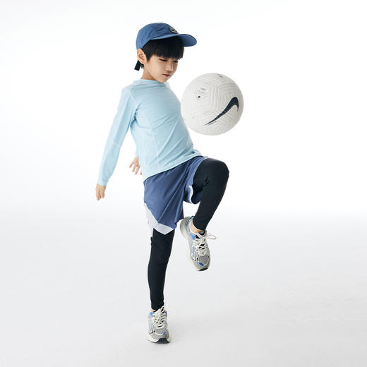 onmygame春装男女童可穿运动T恤儿童速干衣户外训练打底衫宽松圆领长袖 商品图1