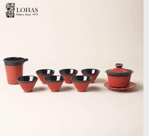 5F隆昌瓷器陆宝平步青云茶组（红） 商品图0