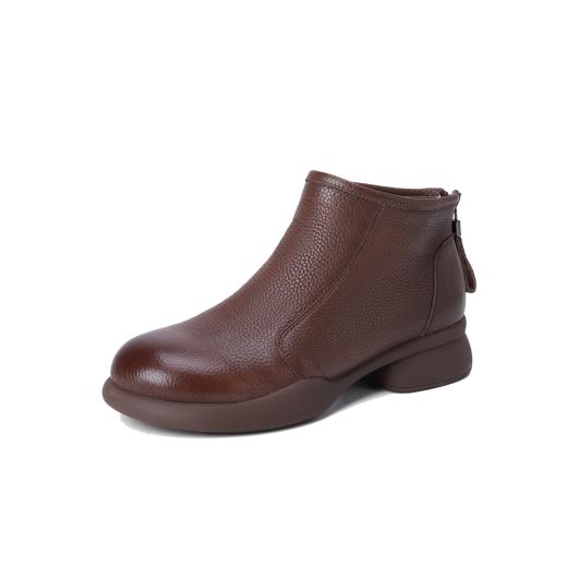 西村名物2023秋季新品法式复古尖头粗跟裸靴短靴切尔西靴X23DS45461 商品图12