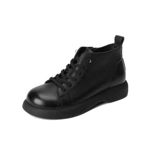 西村名物2023秋季新品复古尖头粗跟裸靴系带短靴马丁靴X23DS45471 商品图5