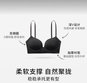 4楼CK Underwear 女士无钢圈软支撑加宽侧翼聚拢厚垫深V文胸  货号：QF6021AD 吊牌价：690