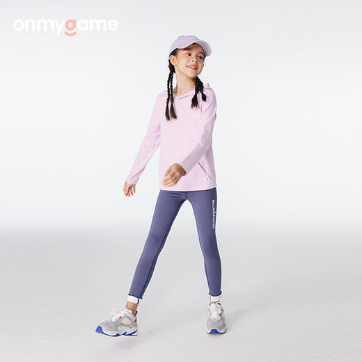onmygame男女童长袖运动T恤儿童连帽套头衫运动衣打底衫 商品图1