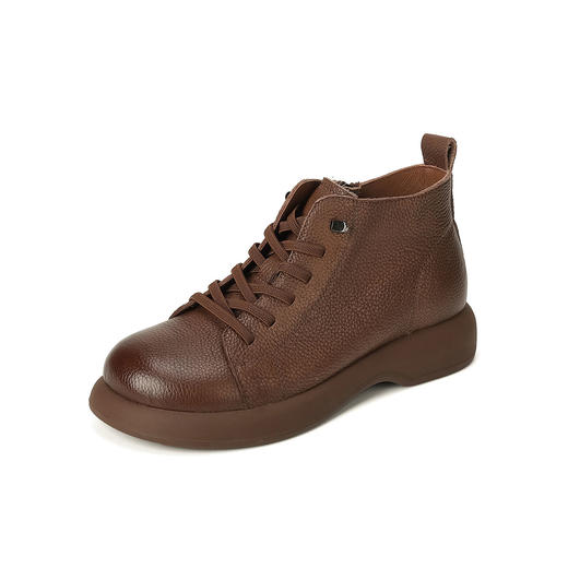 西村名物2023秋季新品复古尖头粗跟裸靴系带短靴马丁靴X23DS45471 商品图7