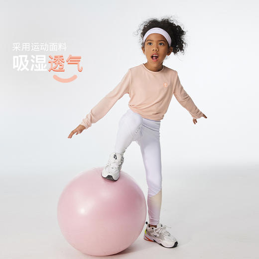 onmygame 女童T恤秋装新款运动衣儿童瑜伽服上衣长袖打底衫 商品图2