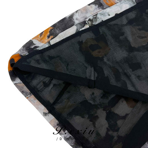 11-1潘依绣丁丁宠粉  夏季精致法式设计感复古气质V领印花连衣裙 X4004 商品图3