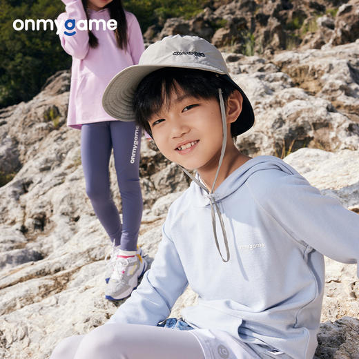 onmygame男女童长袖运动T恤儿童连帽套头衫运动衣打底衫 商品图0