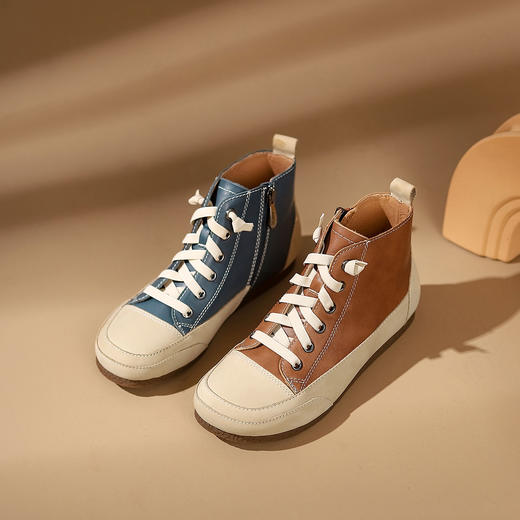 西村名物2023秋季新品法式复古尖头粗跟裸靴真皮短靴马丁靴X23DS44991 商品图11