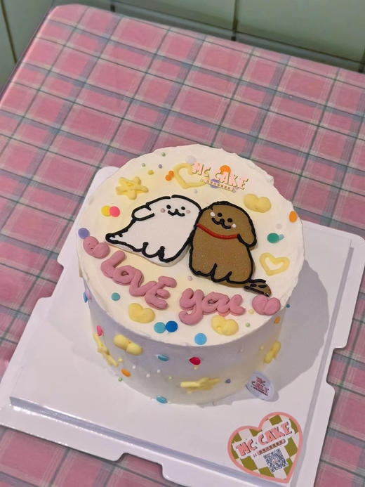 线条小狗手绘蛋糕 商品图0