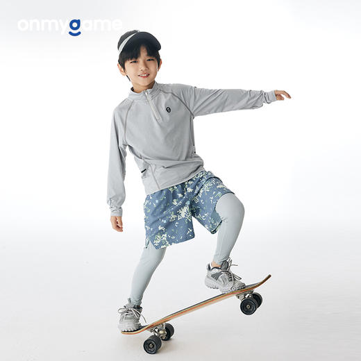 onmygame 男童假两件运动裤春装儿童户外运动训练长裤童装打底裤 商品图0