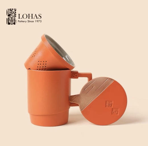 5F隆昌瓷器陆宝初心盖杯（橙色） 商品图0