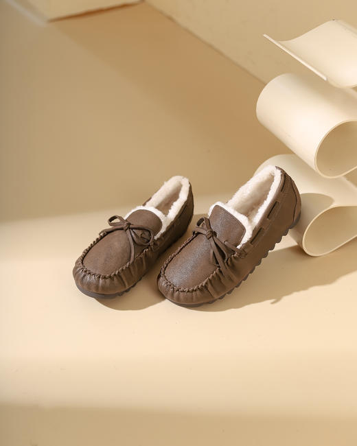 西村名物2023冬季新品复古圆头内里绒毛保暖短靴X23DM45651 商品图4