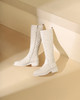 西村名物2023秋季新品尖头粗跟小腿靴法式长靴不过膝女X23DQ45341 商品缩略图9