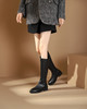 西村名物2023秋季新品尖头粗跟小腿靴法式长靴不过膝女X23DQ45341 商品缩略图1