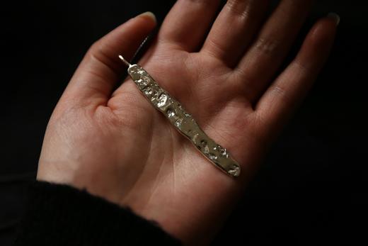 CHEZ BOQUE 覆盖系列原创手工925银墨鱼骨肌理吊坠《溪流》 商品图2