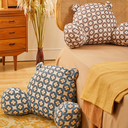 熊抱抱幸运双色系列床头靠垫软包腰靠沙发飘窗可拆洗 商品图0