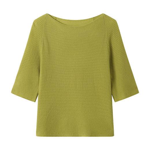 一字领中袖女上衣，七分袖秋装新款针织衫秋季半袖宽松小衫CC-16-2301 商品图4