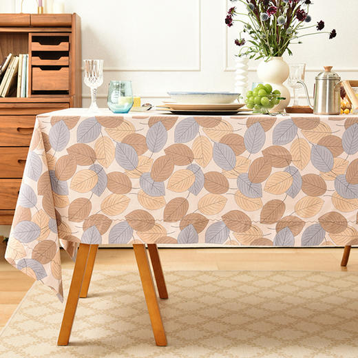 秋日来信落叶桌布客厅电视柜布艺餐桌布 商品图0