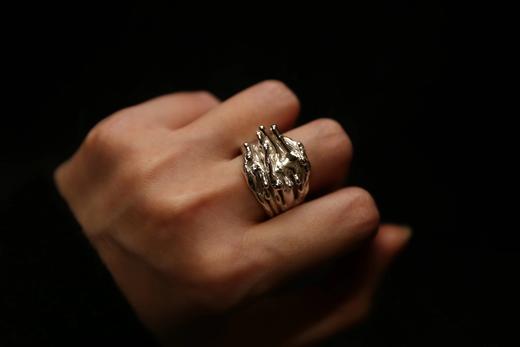 CHEZ BOQUE 冬日童话系列原创手工925银抽象造型戒指《迷桥》 商品图2