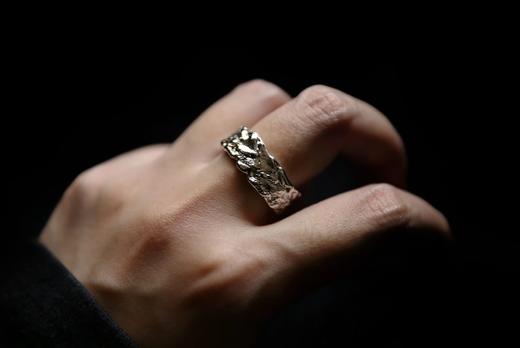 CHEZ BOQUE 冬日童话系列原创手工925银麦穗肌理戒指《麦田之歌》 商品图2