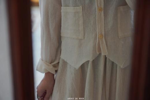 elsa esturgie 米白V领衬衫上衣 商品图2