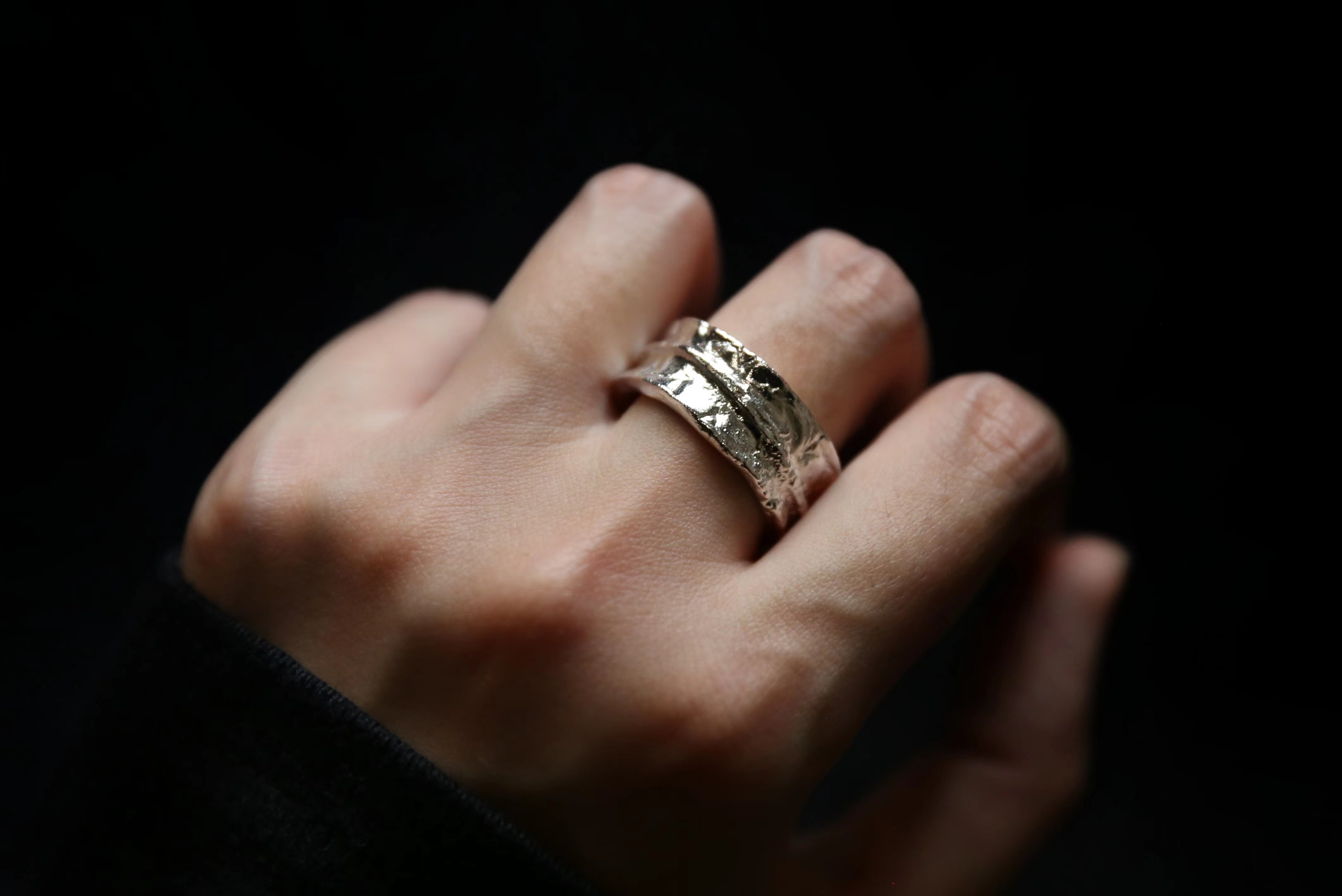 CHEZ BOQUE 冬日童话系列原创手工925银抽象造型戒指《分叉之径》