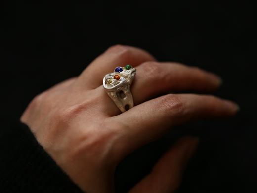 CHEZ BOQUE 冬日童话系列原创手工925银珐琅戒指《彩蛋》 商品图1