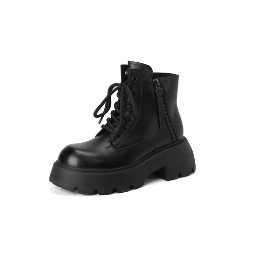 西村名物2023冬季新品厚底增高圆头系带短靴马丁靴X23DS45561 商品图8