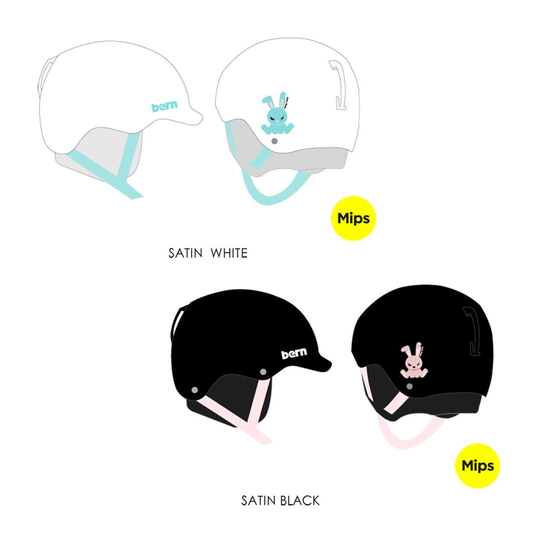 Bern 23-24 【Muse MIPS】 头盔  Satin Black/White-zodiac rabbit (赠手套) M