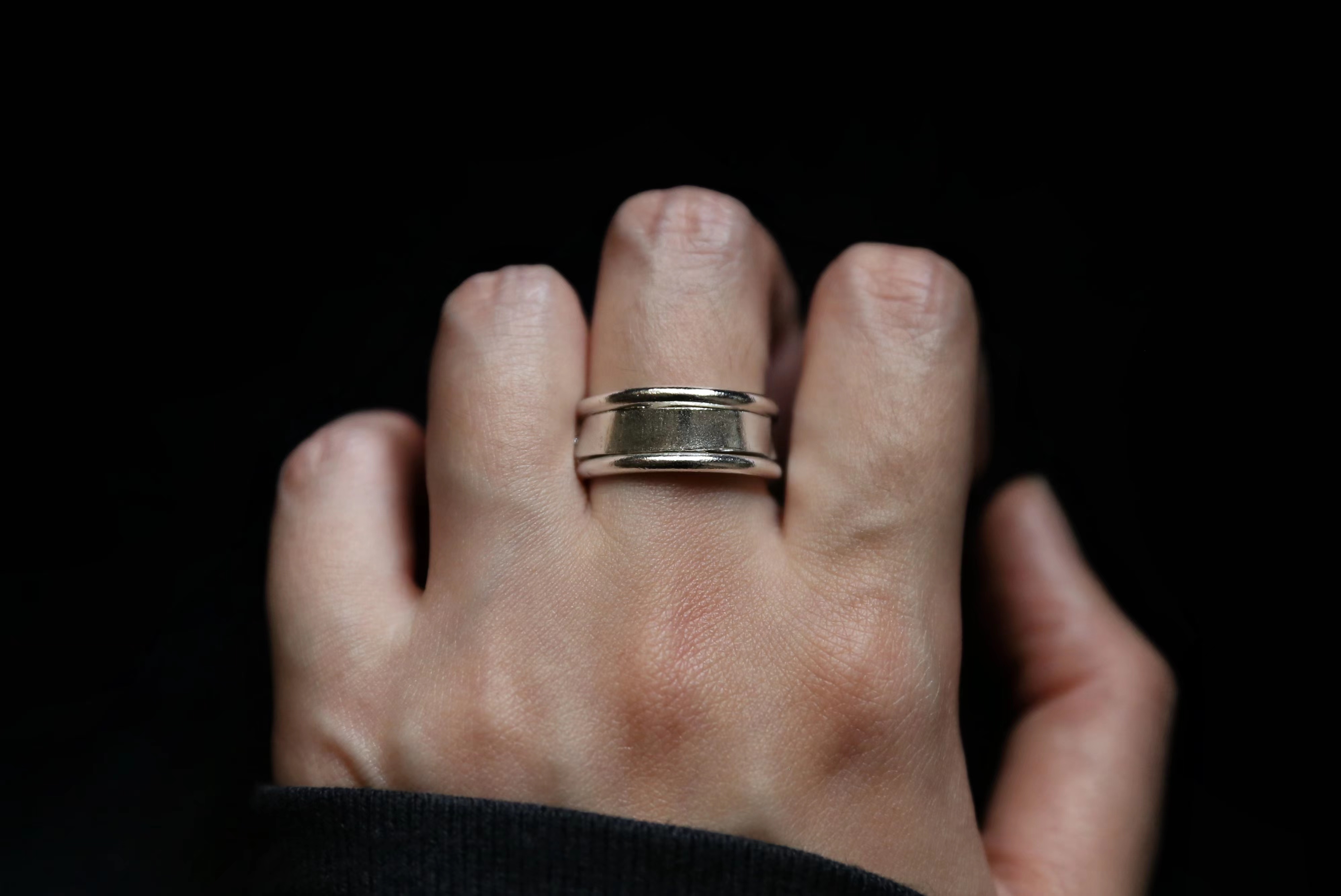 CHEZ BOQUE 无言的现代性系列原创手工925银抽象造型戒指《高速路》