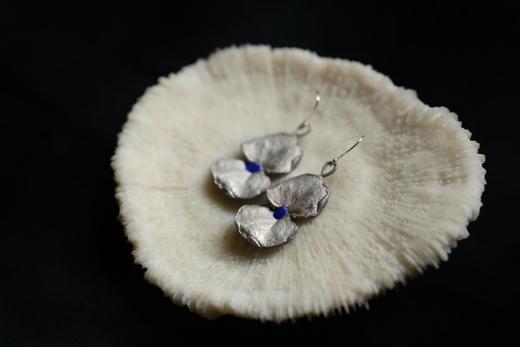 CHEZ BOQUE 庭园的馈赠系列原创手工925银植物肌理珐琅耳坠《空谷幽兰》 商品图3