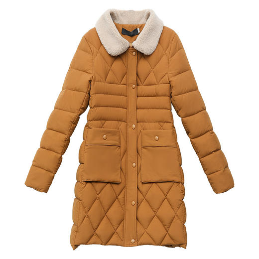 修身时尚，冬款中长款菱形格妈妈装休闲保暖长袖翻领时尚棉服QYM-KSY-QYS951-L 商品图4