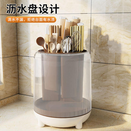 可旋转刀架厨房置物架筷子收纳筒筷子收纳盒刀具收纳架台面多功能 商品图4