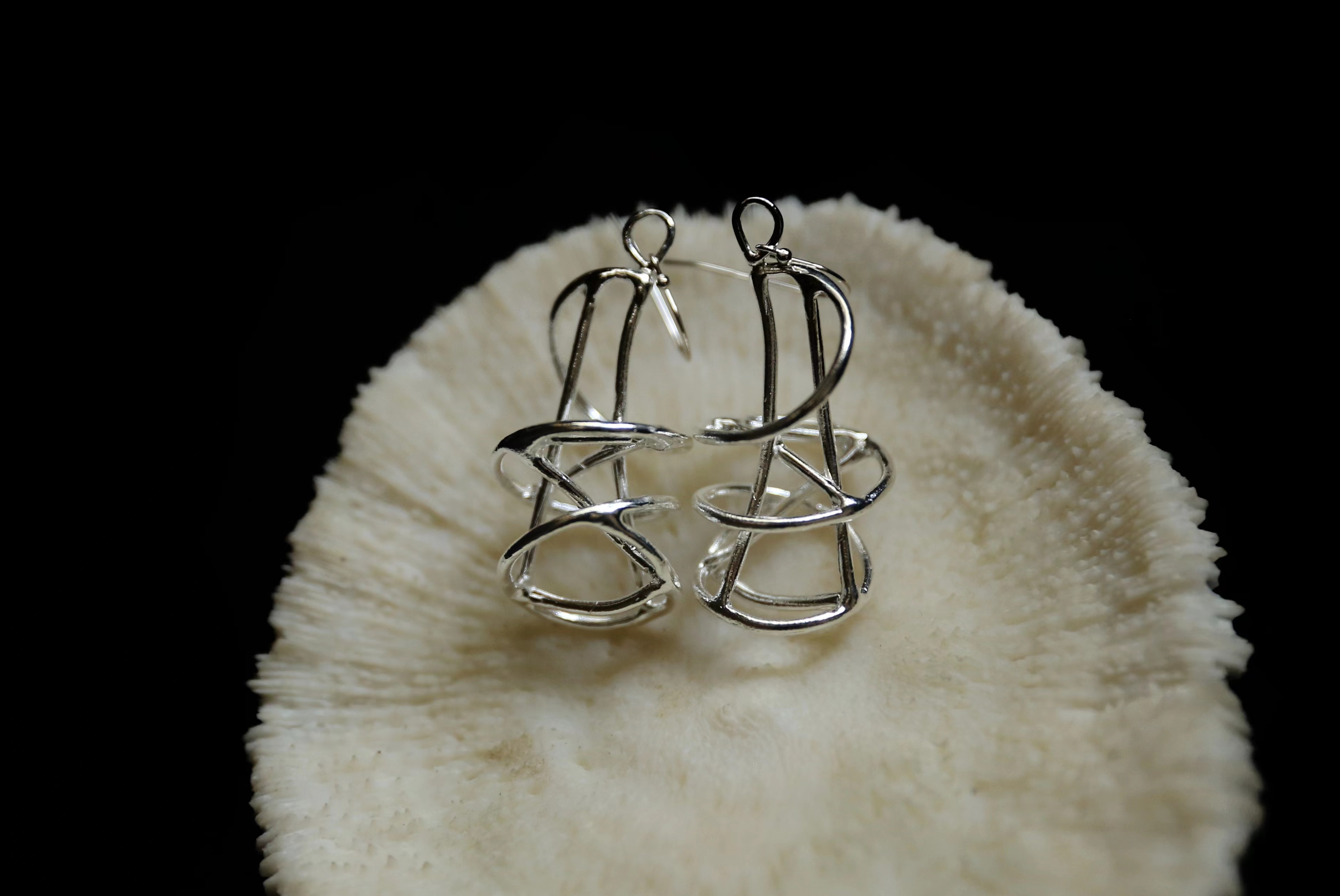 CHEZ BOQUE 冬日童话系列原创手工925银抽象造型耳坠《多元宇宙》