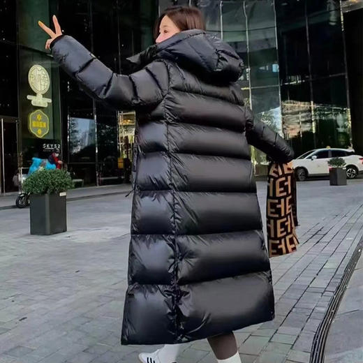 黑金原版羽绒服男女90白鸭绒极寒加厚七格长款过膝东北超厚 商品图1