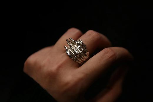 CHEZ BOQUE 冬日童话系列原创手工925银抽象造型戒指《迷桥》 商品图4