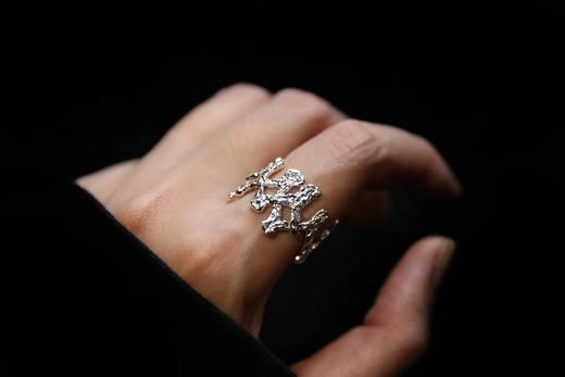 CHEZ BOQUE 冬日童话系列原创手工925银织物肌理戒指《礼服0号》 商品图2