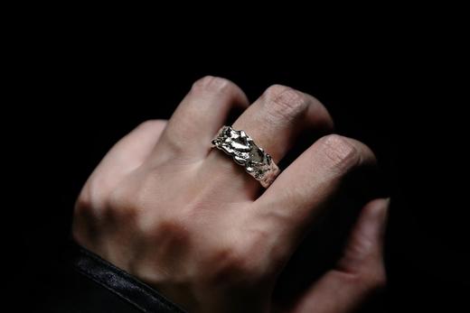 CHEZ BOQUE 冬日童话系列原创手工925银麦穗肌理戒指《麦田之歌》 商品图3