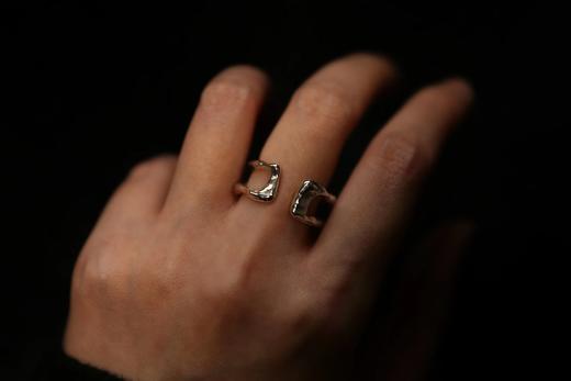 CHEZ BOQUE 印象系列原创手工925银抽象造型戒指《相遇》 商品图3