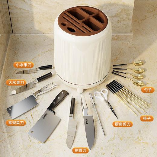 可旋转刀架厨房置物架筷子收纳筒筷子收纳盒刀具收纳架台面多功能 商品图2