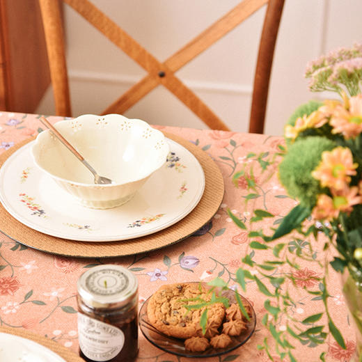 清新花卉印花桌布客厅电视柜布艺餐桌布 商品图1