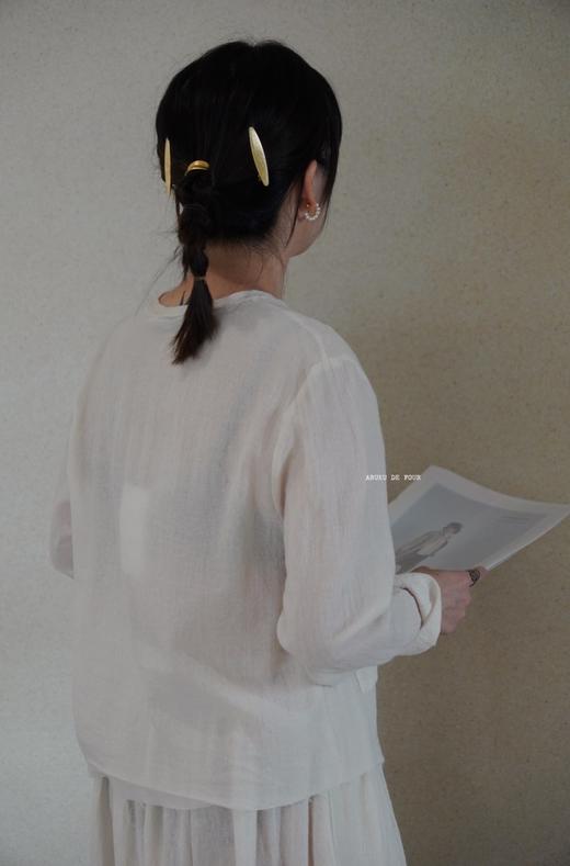 elsa esturgie 米白V领衬衫上衣 商品图3