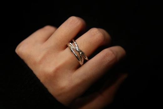 CHEZ BOQUE 印象系列原创手工925银抽象造型戒指《相遇》 商品图2