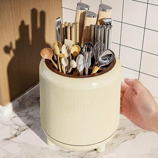 可旋转刀架厨房置物架筷子收纳筒筷子收纳盒刀具收纳架台面多功能 商品图6