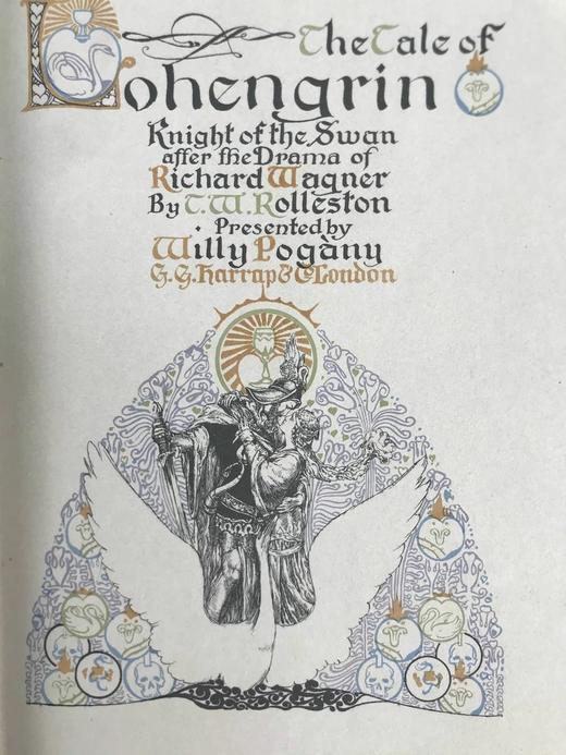 波加尼亲笔签名限量版！约20世纪早期 瓦格纳《罗恩格林》 约百幅精美插图  豪华精装16开 商品图3